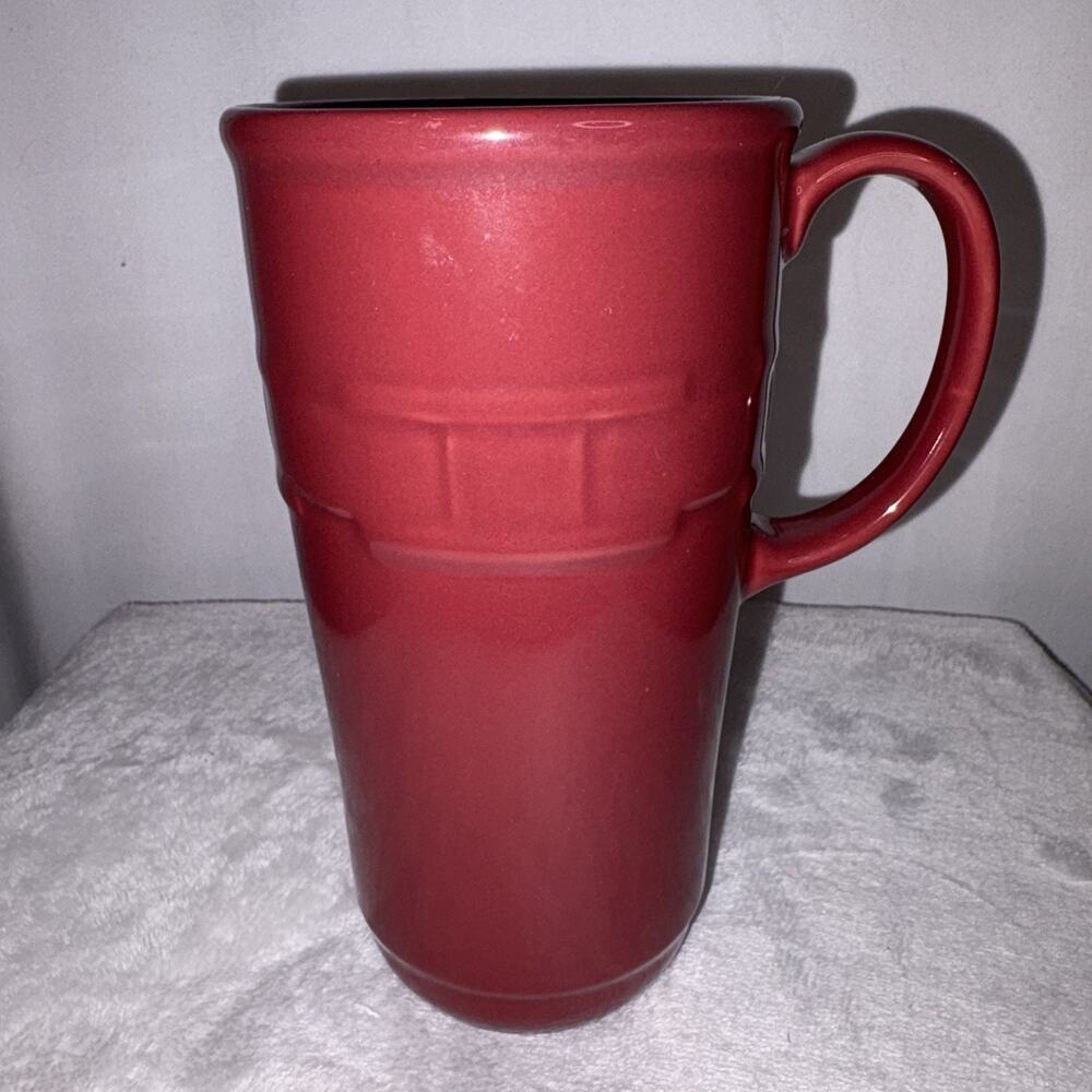 Longaberger Pottery Woven Traditions Tall Paprika Coffee Mug/Cup